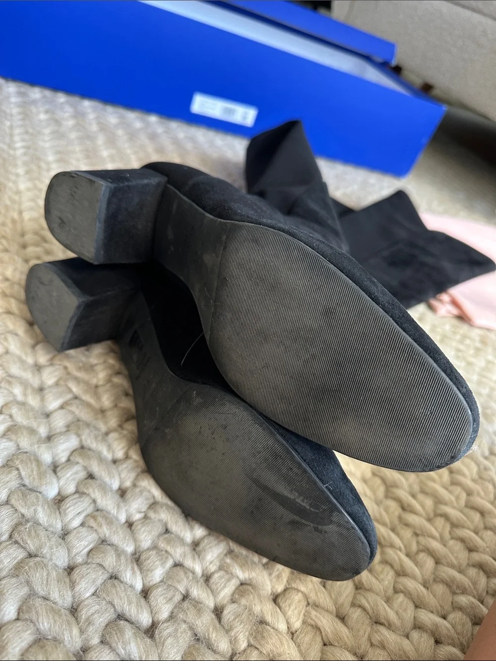 Stuart Weitzman Black Suede Over-The-Knee Boots
